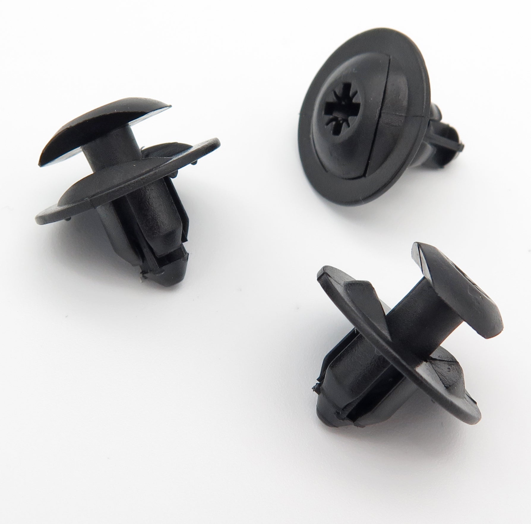Push Fit Plastic Clip, 8mm Hole, Black