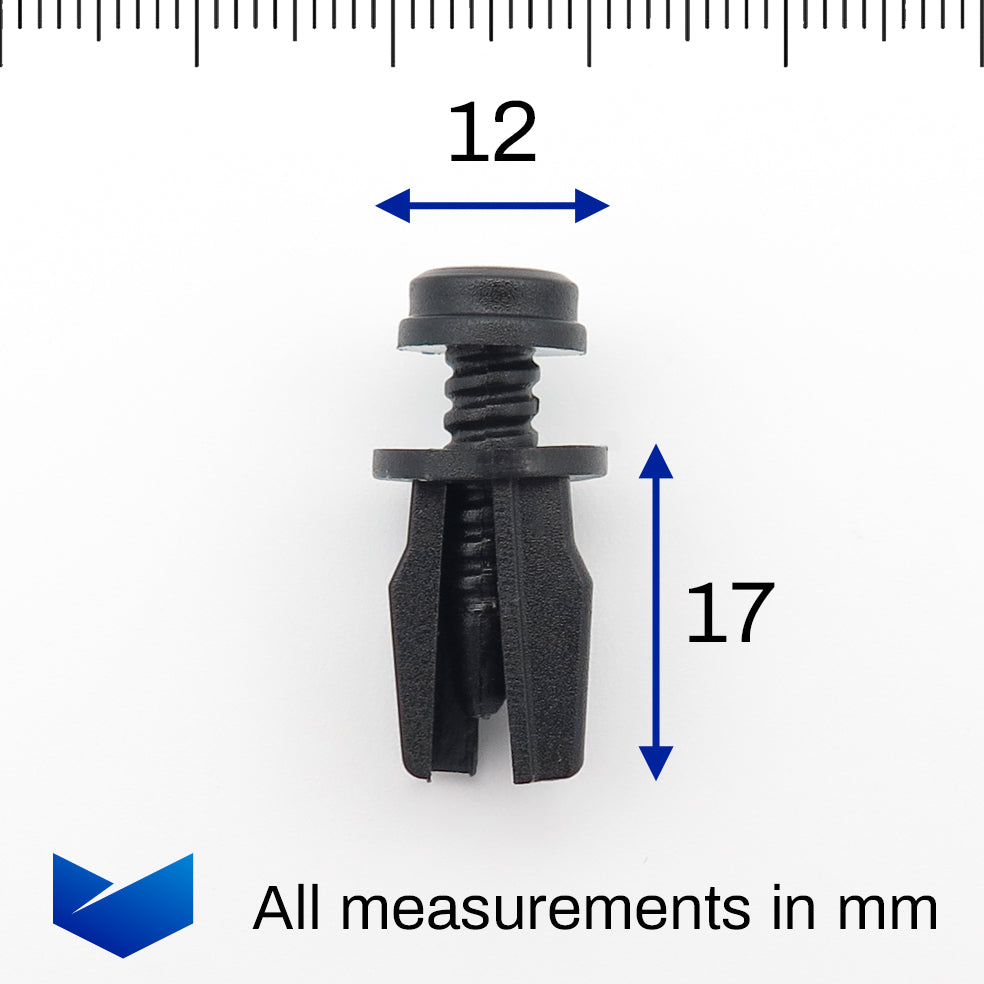 Screw Fit Interior Trim Panel Clip, Black - image 2