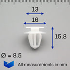 Interior Trim Clips, White - image 2