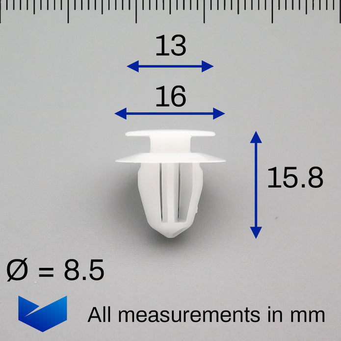 Interior Trim Clips, White - image 2