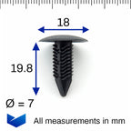 Fir Tree Clip, 6mm Hole, Black - image 2