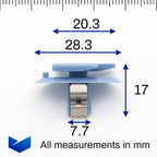 Spring Fit Interior Trim Panel Clip, Blue - image 2