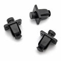 Push Fit Plastic Rivet, Rectangular Collar, Black