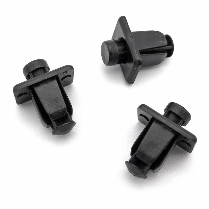 Push Fit Plastic Rivet, Rectangular Collar, Black