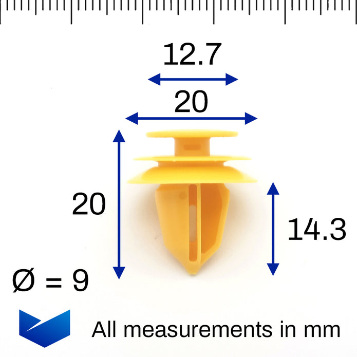 Trim Panel Clip, Yellow - image 2