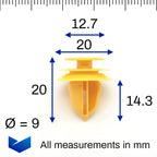 Trim Panel Clip, Yellow - image 2