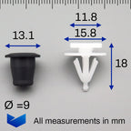 Trim Moulding Clip, 2-piece with Grommet - image 2