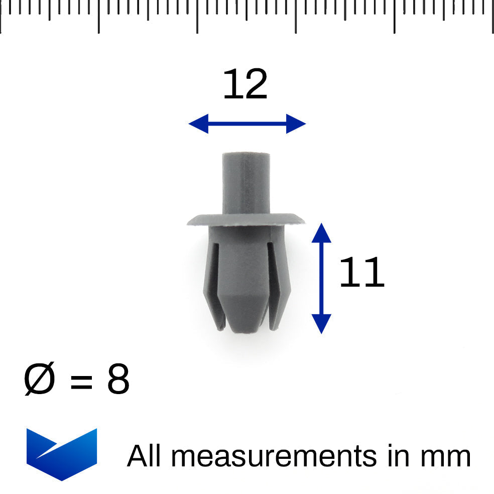 Push Fit Plastic Rivet, Grey - image 2