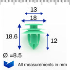 Interior Trim Panel Clip, Green - image 2