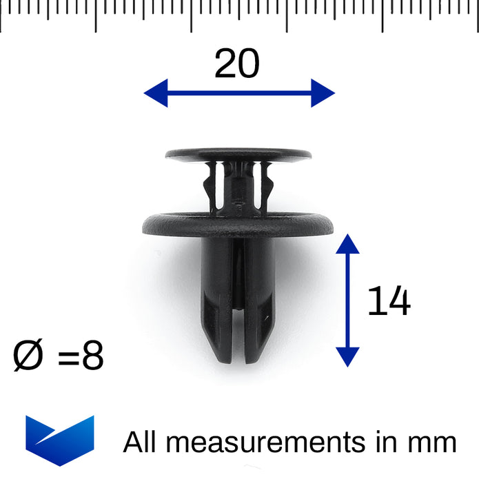 Push Fit Plastic Rivet, Black - image 2