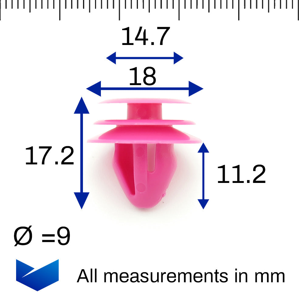 Interior Trim Panel Clip, Pink - image 2