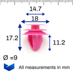Interior Trim Panel Clip, Pink - image 2