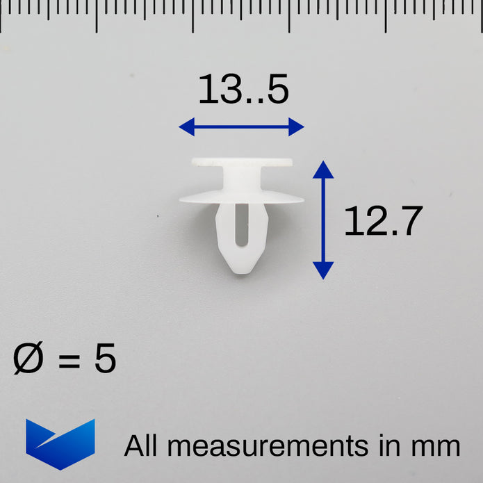 Interior Trim Panel Clip, White - image 2