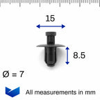 Push Fit Rivet, Black - image 2