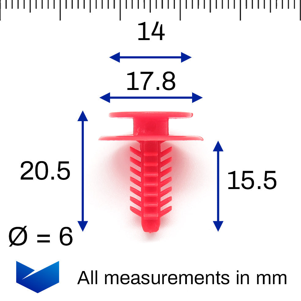 Fir Tree Moulding Clip, Red - image 2