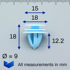 Trim Panel Clip, Blue - image 2