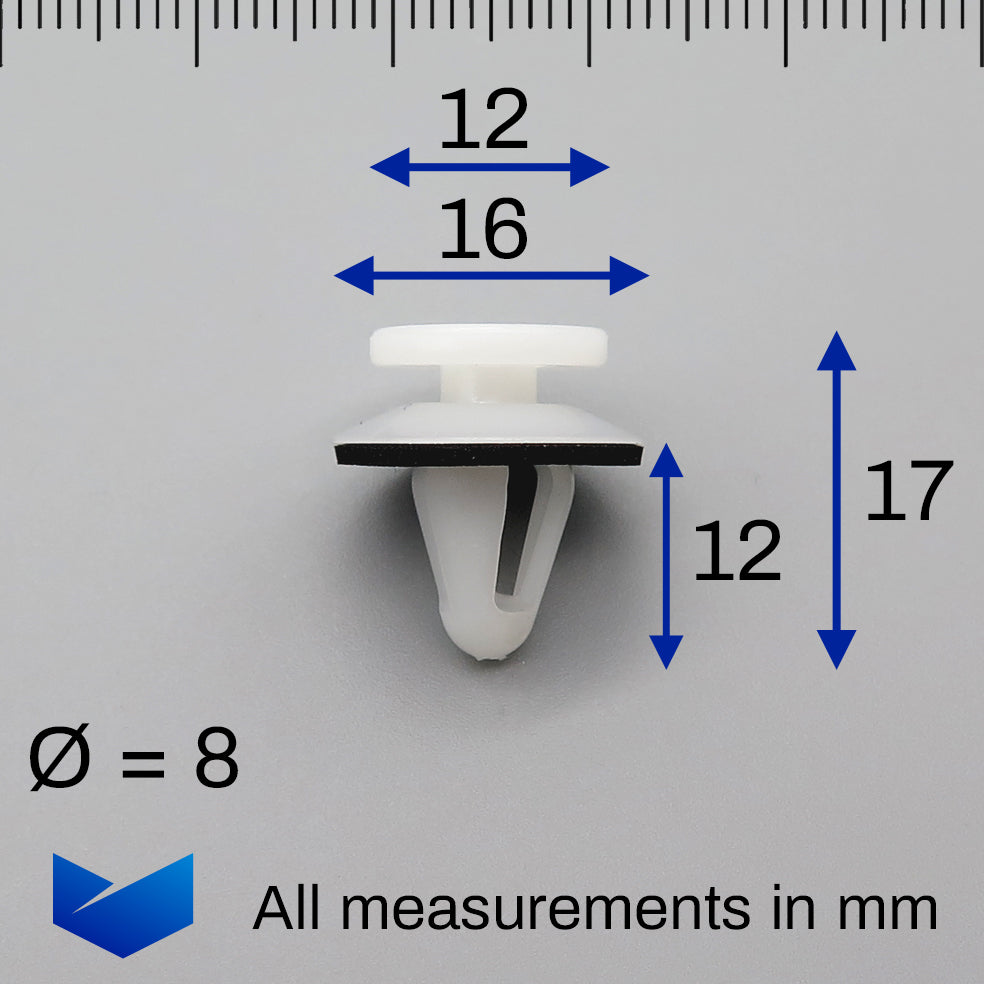 Trim Moulding Clip, White with Washer - image 2