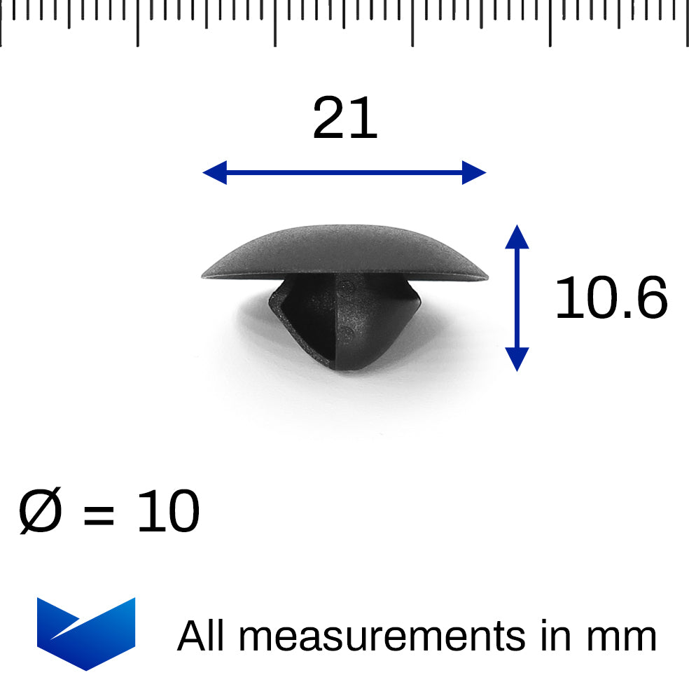 Button Clip, 21mm Head, Black - image 2
