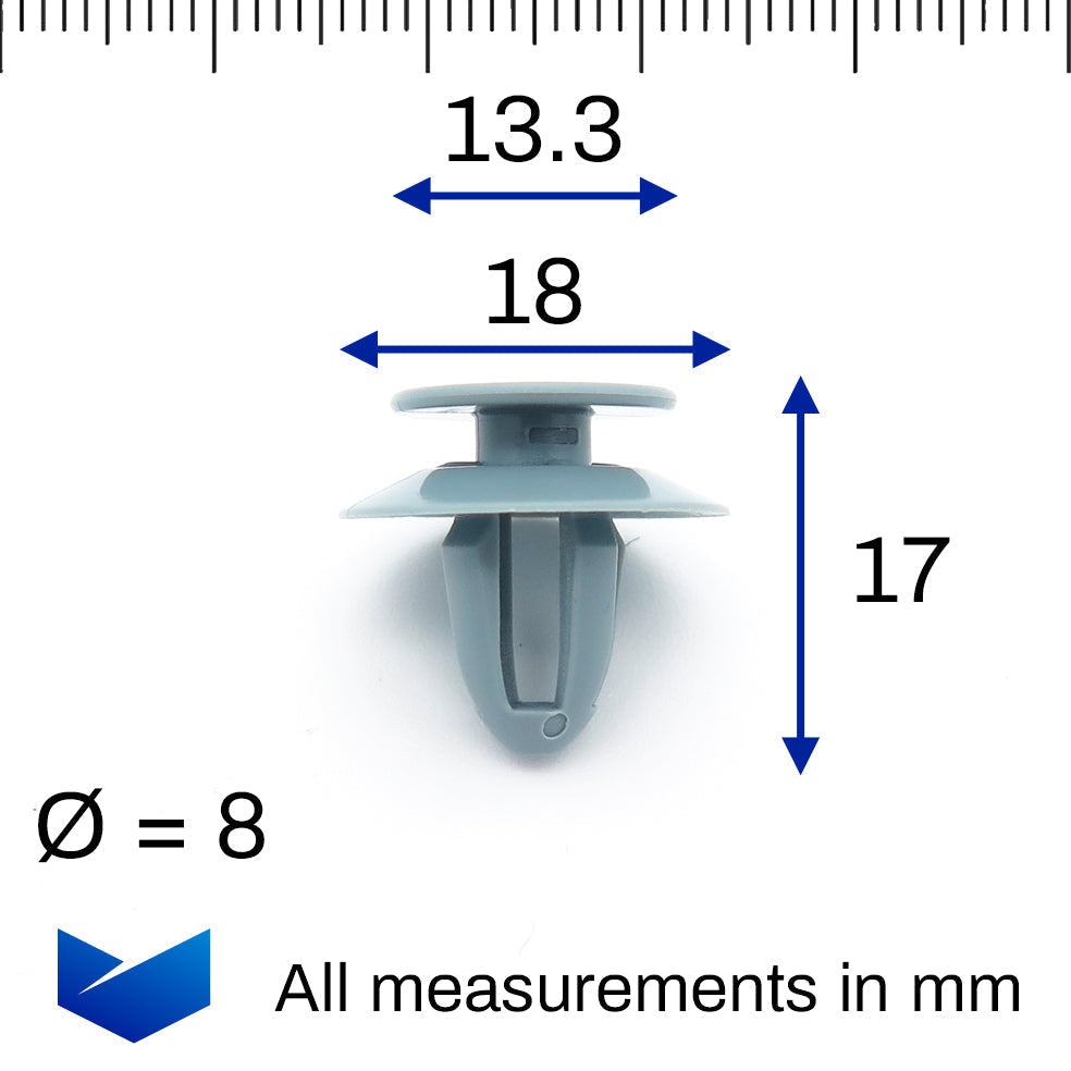 Trim Panel Retainer Clip, Light Blue - image 2