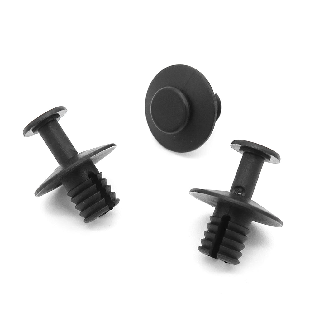 6.5mm Push Fit Plastic Rivet, Short Reach, Black