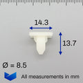 Moulding Clip, White