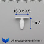 Trim Moulding Retainer Clip, White - image 2