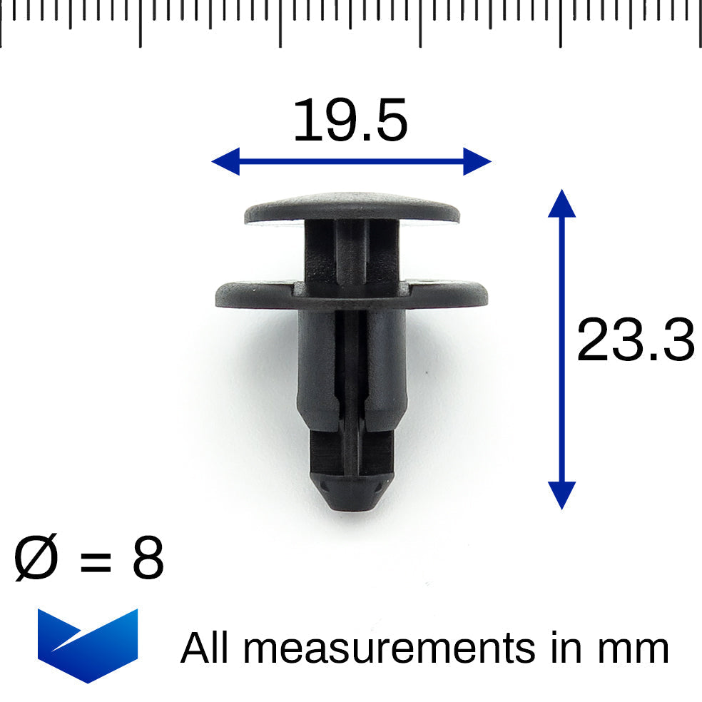8mm Push Fit Rivet Clip - image 2