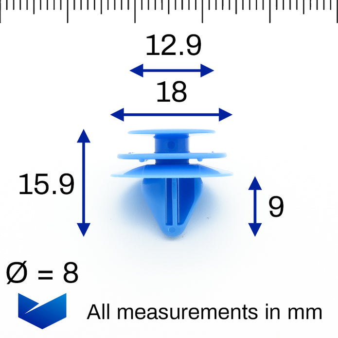 Trim Panel & Moulding Clip, Blue - image 2