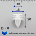 Trim Panel & Moulding Clip, White - image 2
