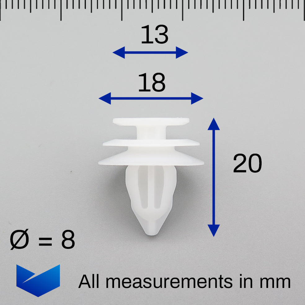 Trim Panel & Moulding Clip, White - image 2