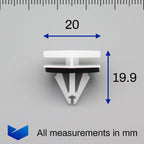 Side Moulding Clip, White - image 2