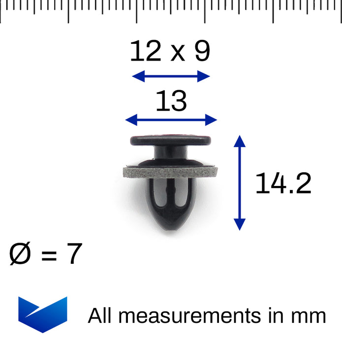 Moulding Clips, Black with Foam Washer - image 2