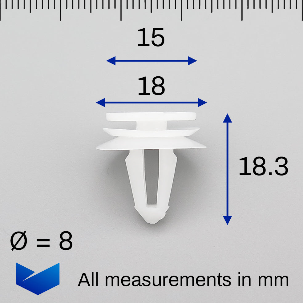 Interior Trim Panel & Moulding Clip, White - image 2