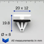Moulding Clip, White - image 2