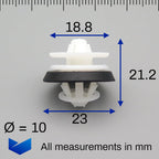 Trim Panel Clip, White - image 2