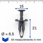Push Fit Rivet, Black, 7mm Hole - image 2