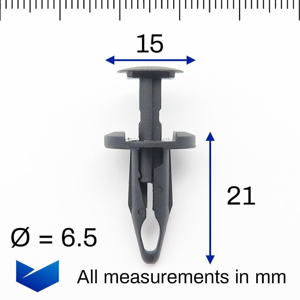 Push Fit Rivet, Black, 7mm Hole - image 2