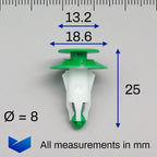 Trim Cover Clips, Green - image 2