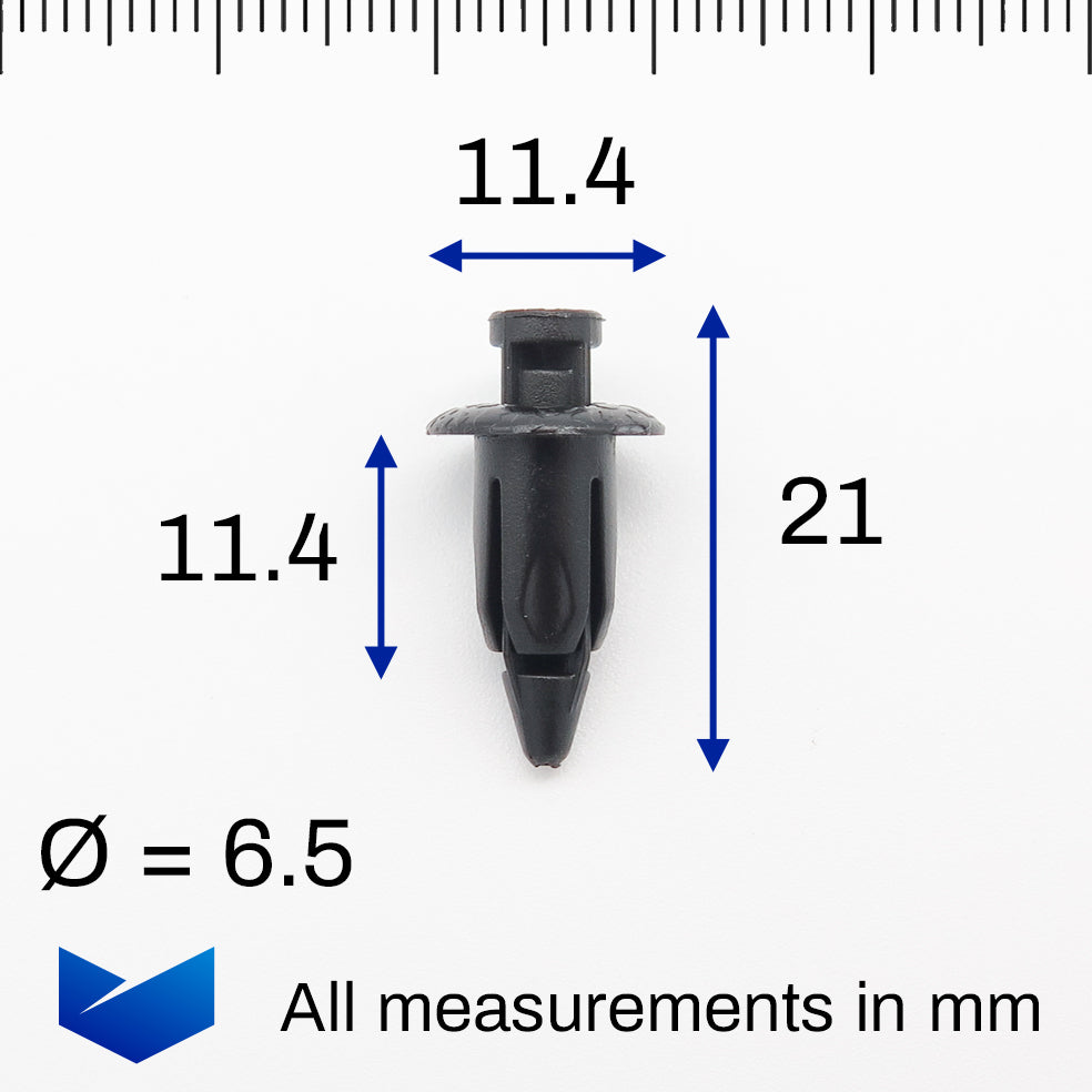 Push Fit Rivet, 6.5mm Hole, Black - image 2