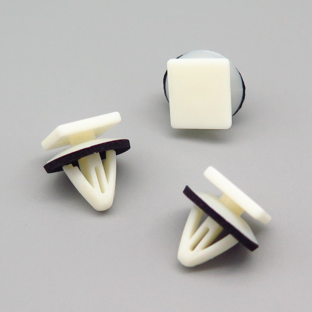 Hidden Trim Moulding Clip, White with Washer