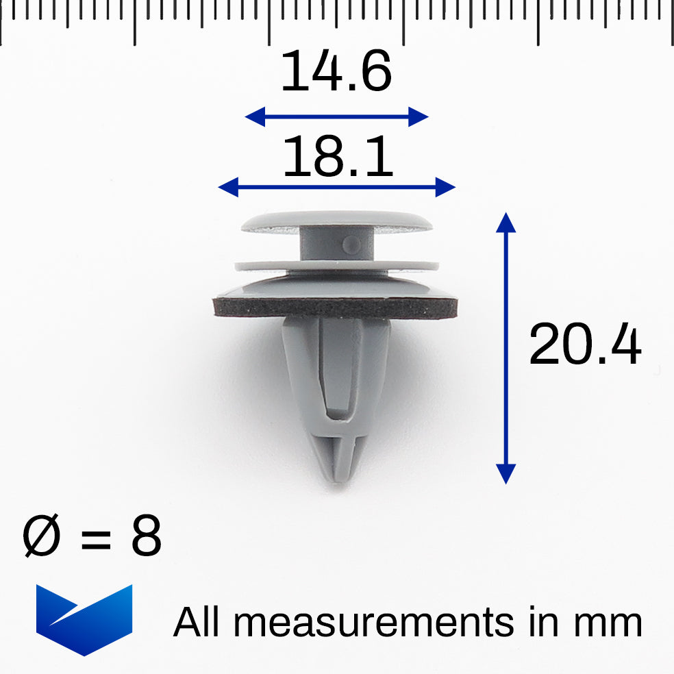 Moulding Clip, Grey with Washer - image 2