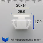 Skirt Moulding Clip, White with Washer - image 2