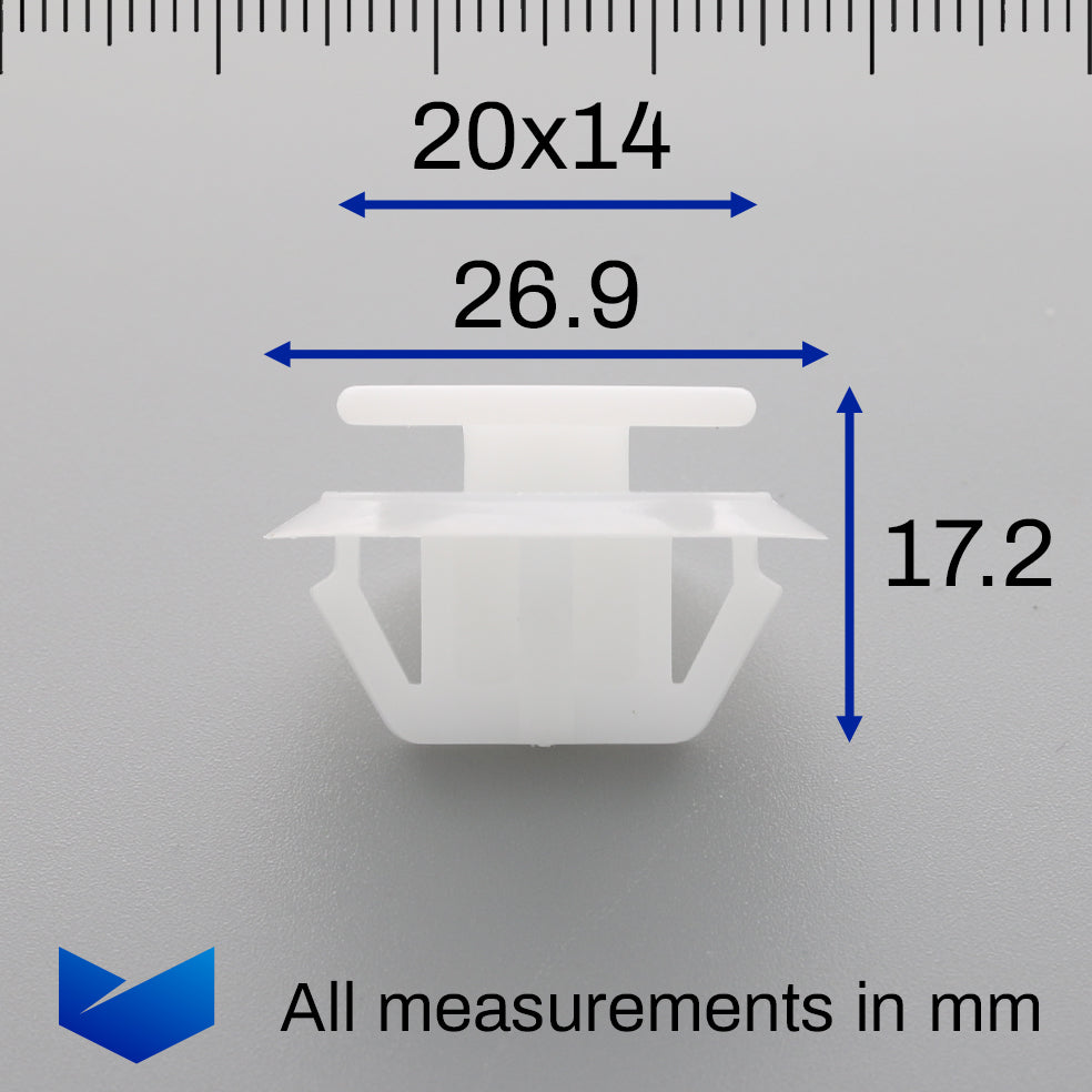 Skirt Moulding Clip, White with Washer - image 2