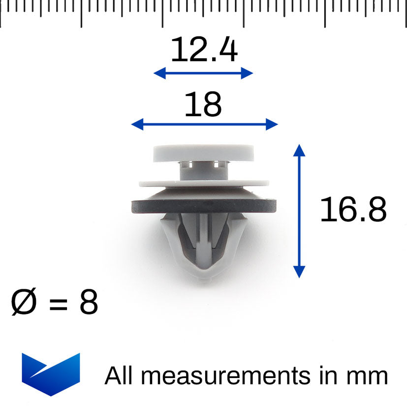 Plastic Trim Panel Clip, Grey - image 2