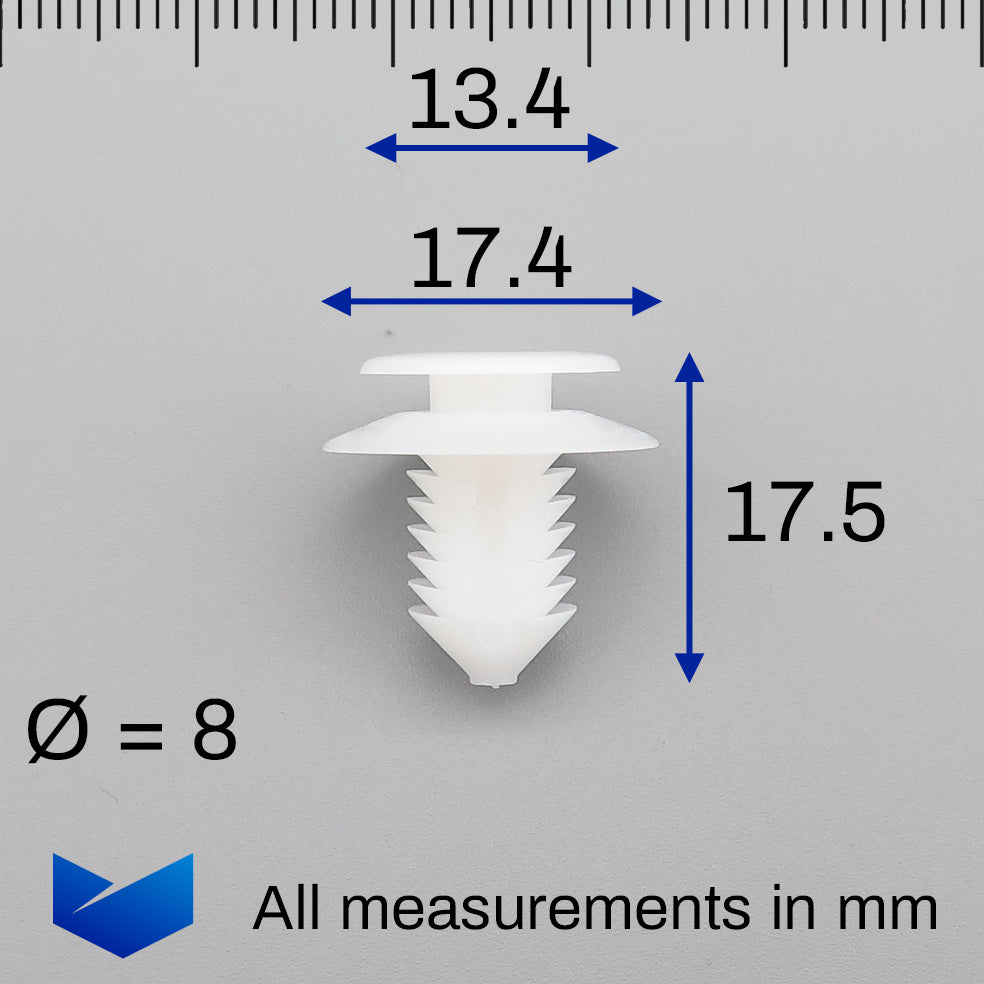 Fir Trim Stem Moulding Clip, White - image 2