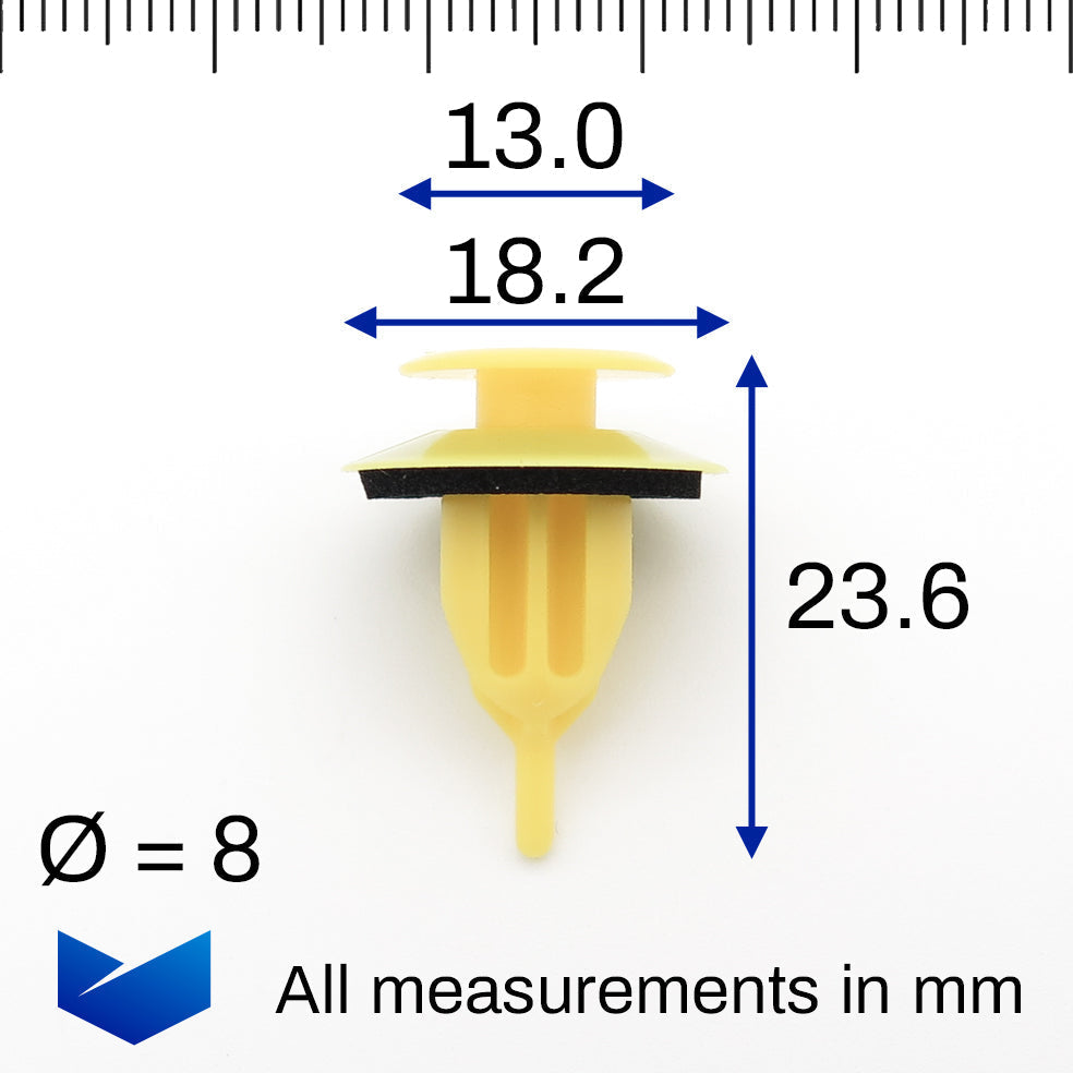 Moulding Clip, Yellow with Washer - image 2