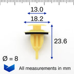 Moulding Clip, Yellow with Washer - image 2