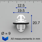 Moulding Clip, with Rubber Seal - image 2