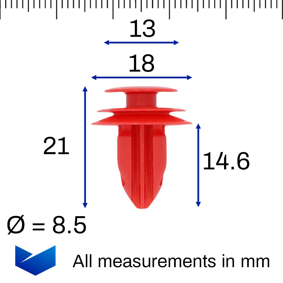 Interior Trim Panel Clip, Red - image 2