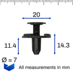 Push Fit Plastic Rivet, 7mm - image 2